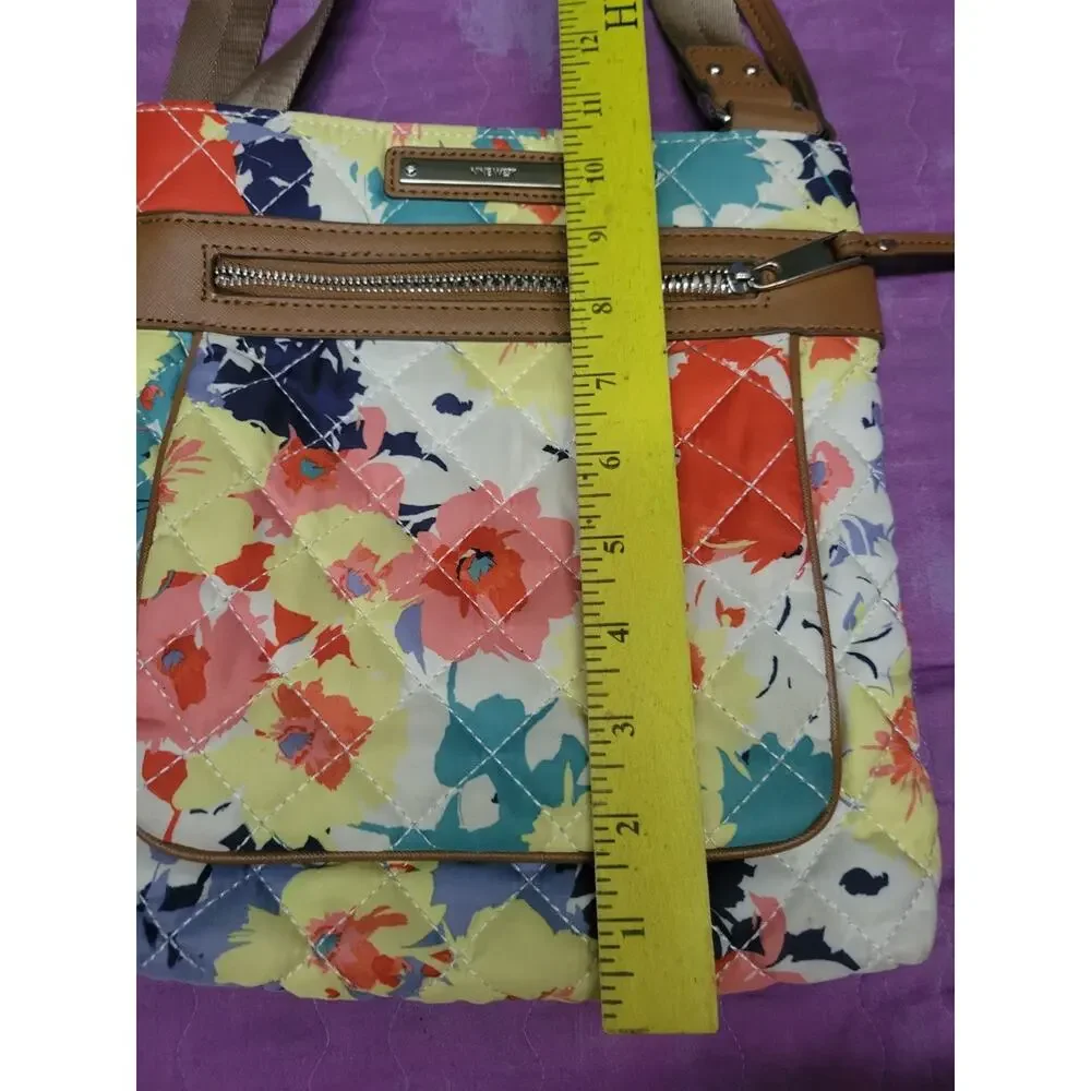 Nine West Quilted Floral Cross Body Purse Bag